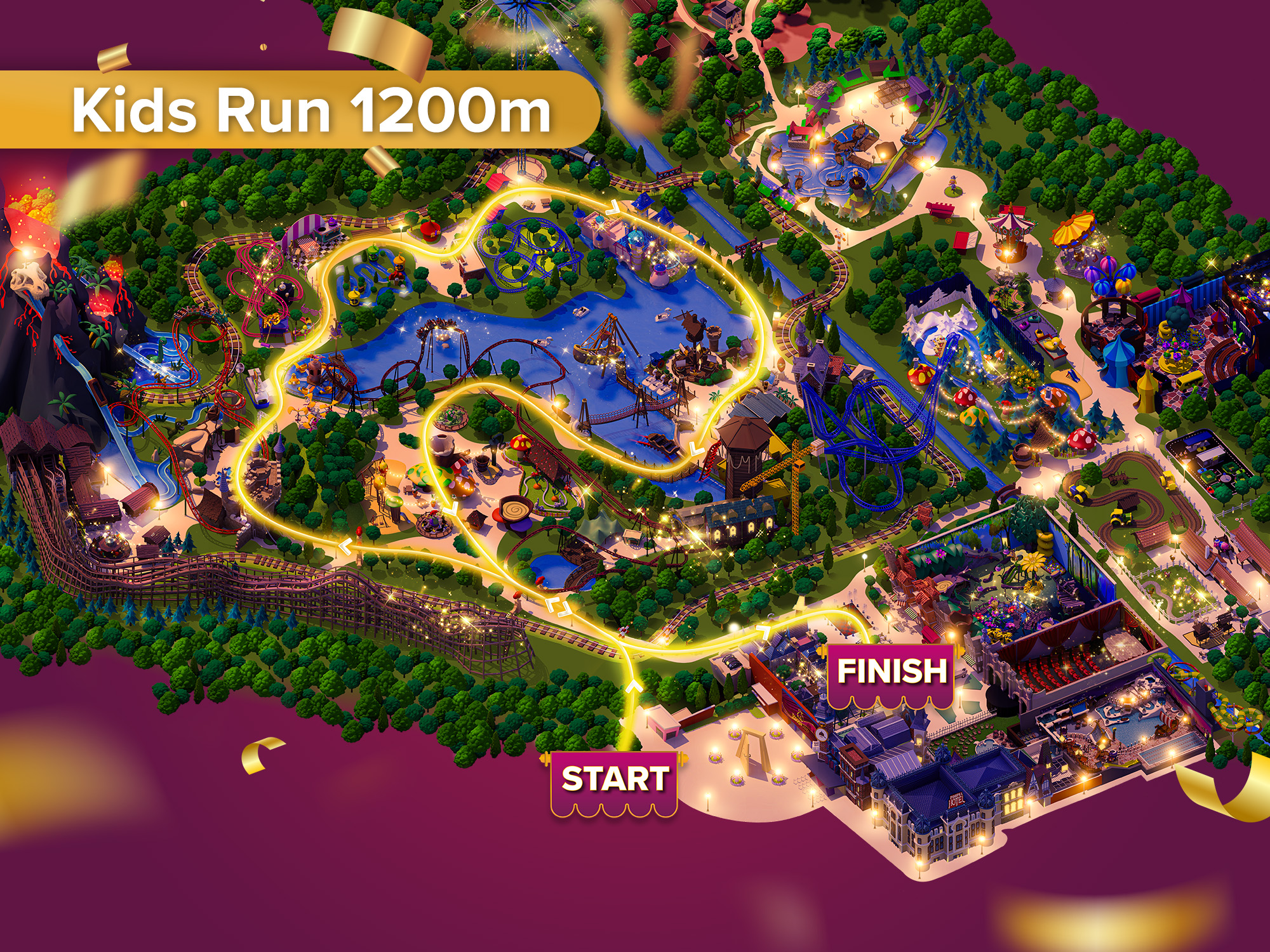 Route map Kids Run 1,200 metres