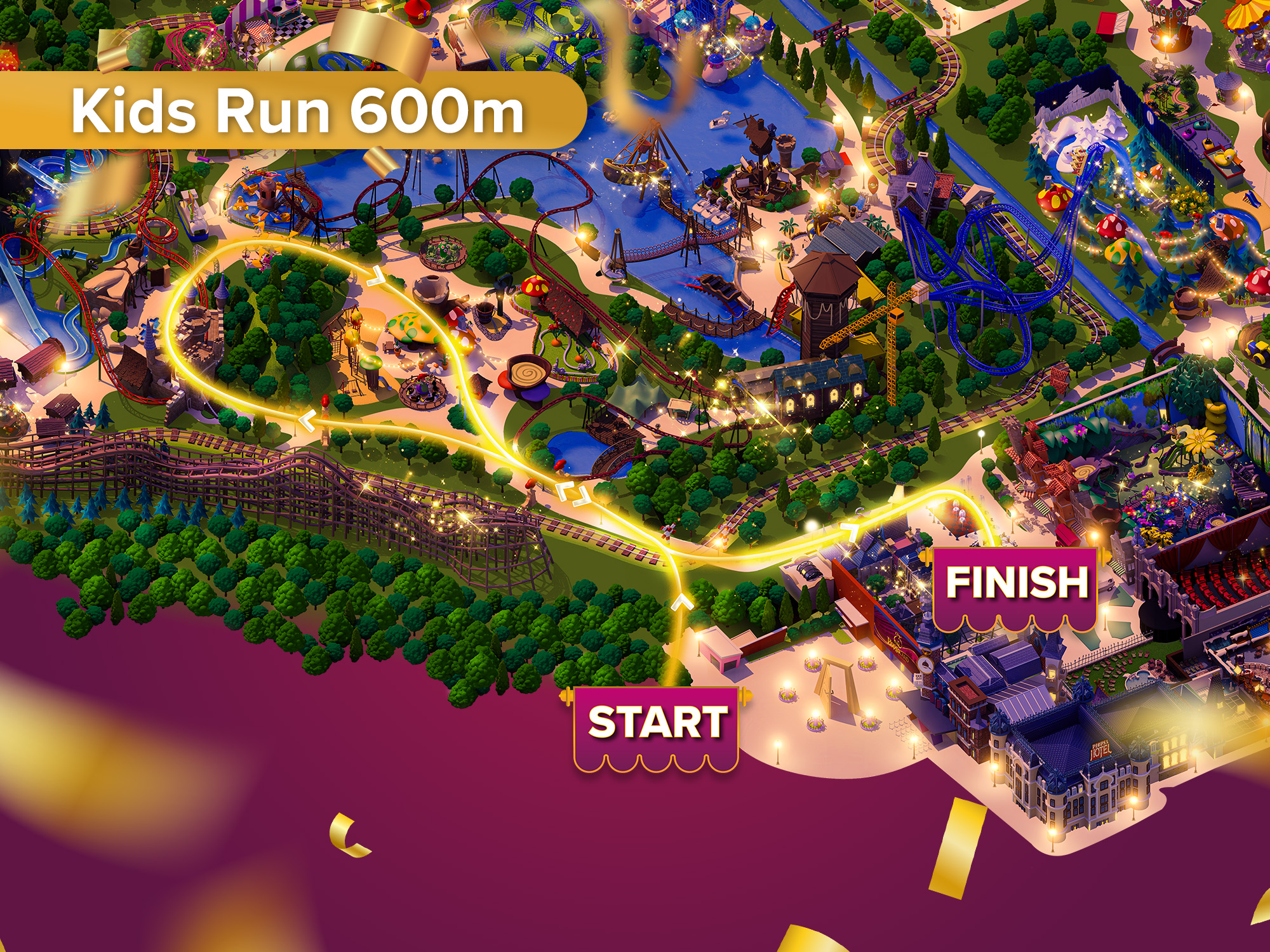 Route map Kids Run 600 metres
